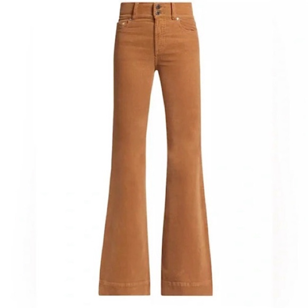 Alice + Olivia Size 28 Beautiful High Rise Bell Bottom Corduroy Camel Pant